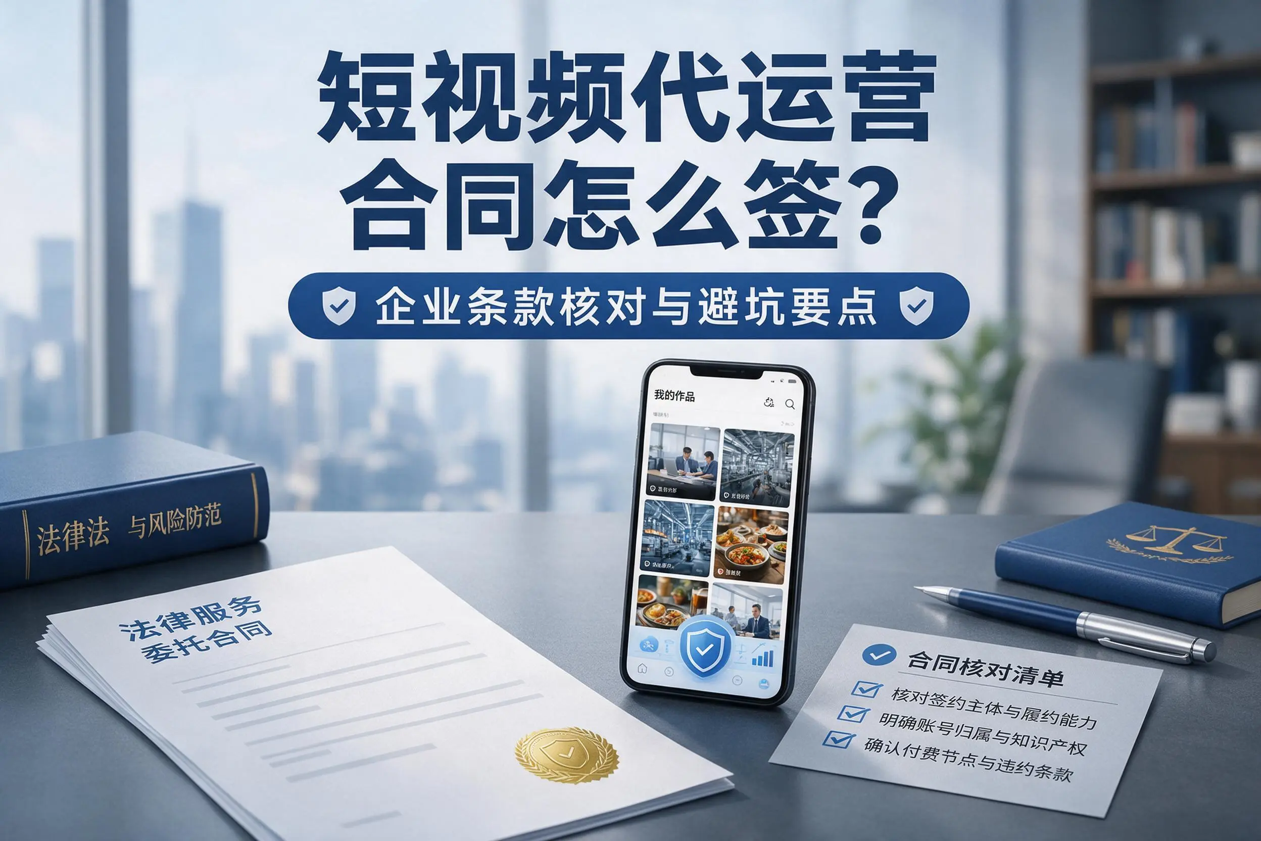 短视频代运营合同怎么签？铜川企业条款核对与避坑要点
