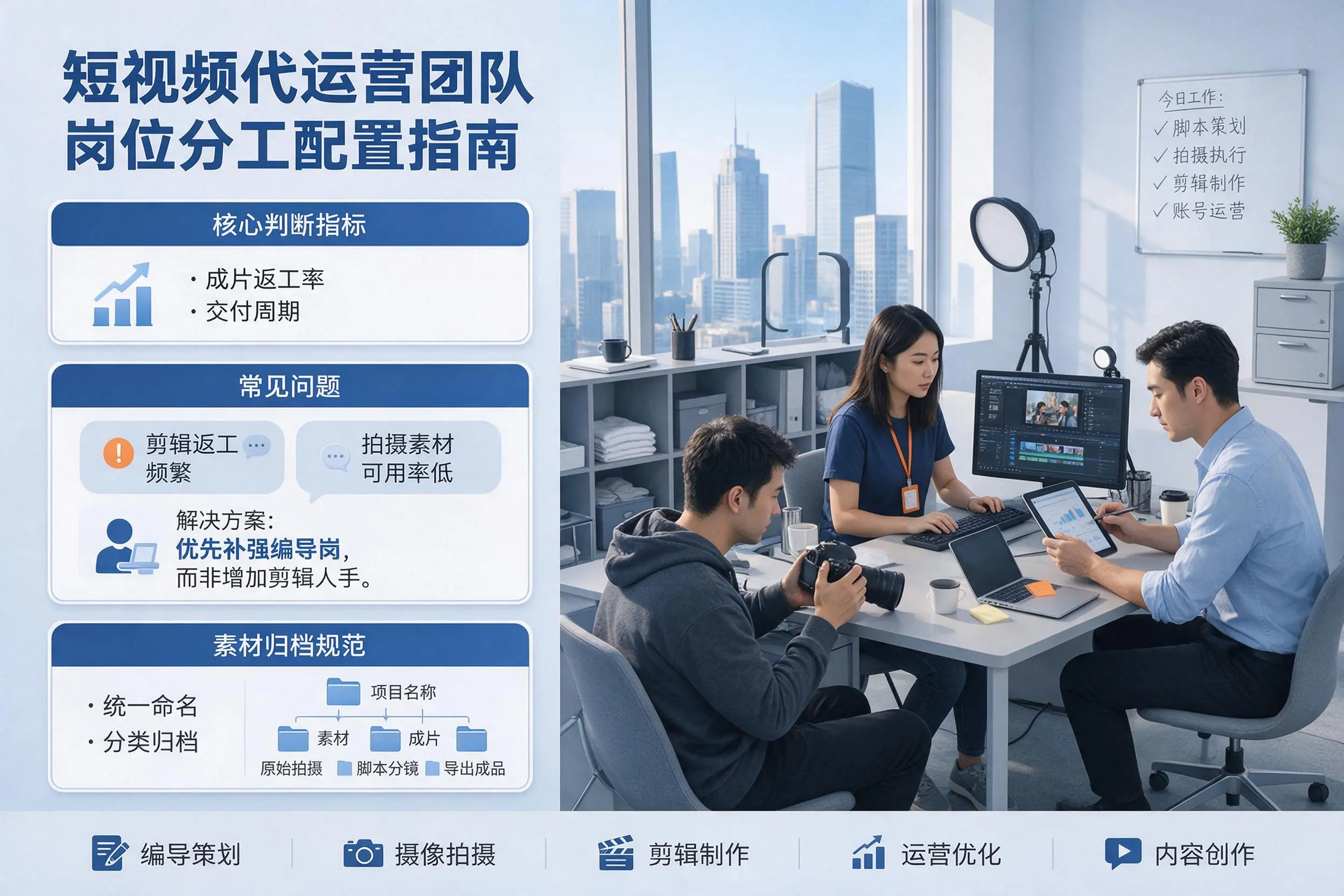 短视频代运营团队如何配置？铜川企业岗位分工科普说明