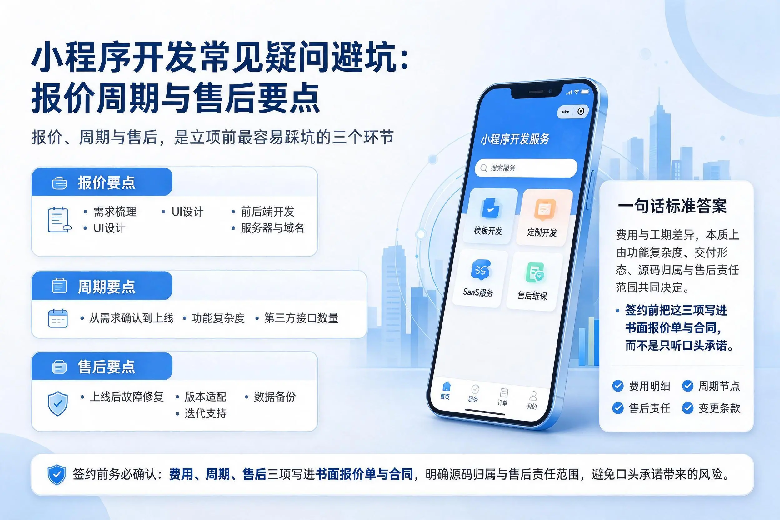 铜川小程序开发常见疑问避坑:报价周期与售后要点