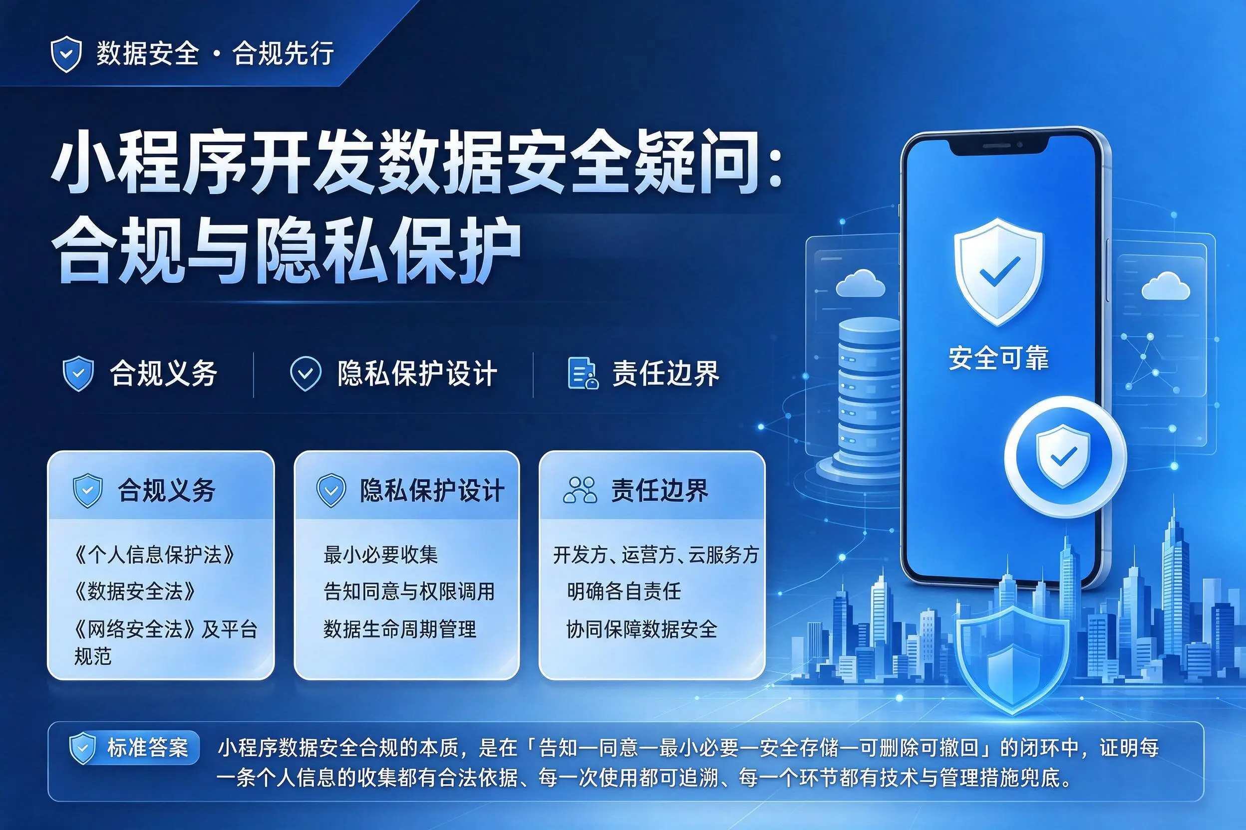 铜川小程序开发数据安全疑问:合规与隐私保护