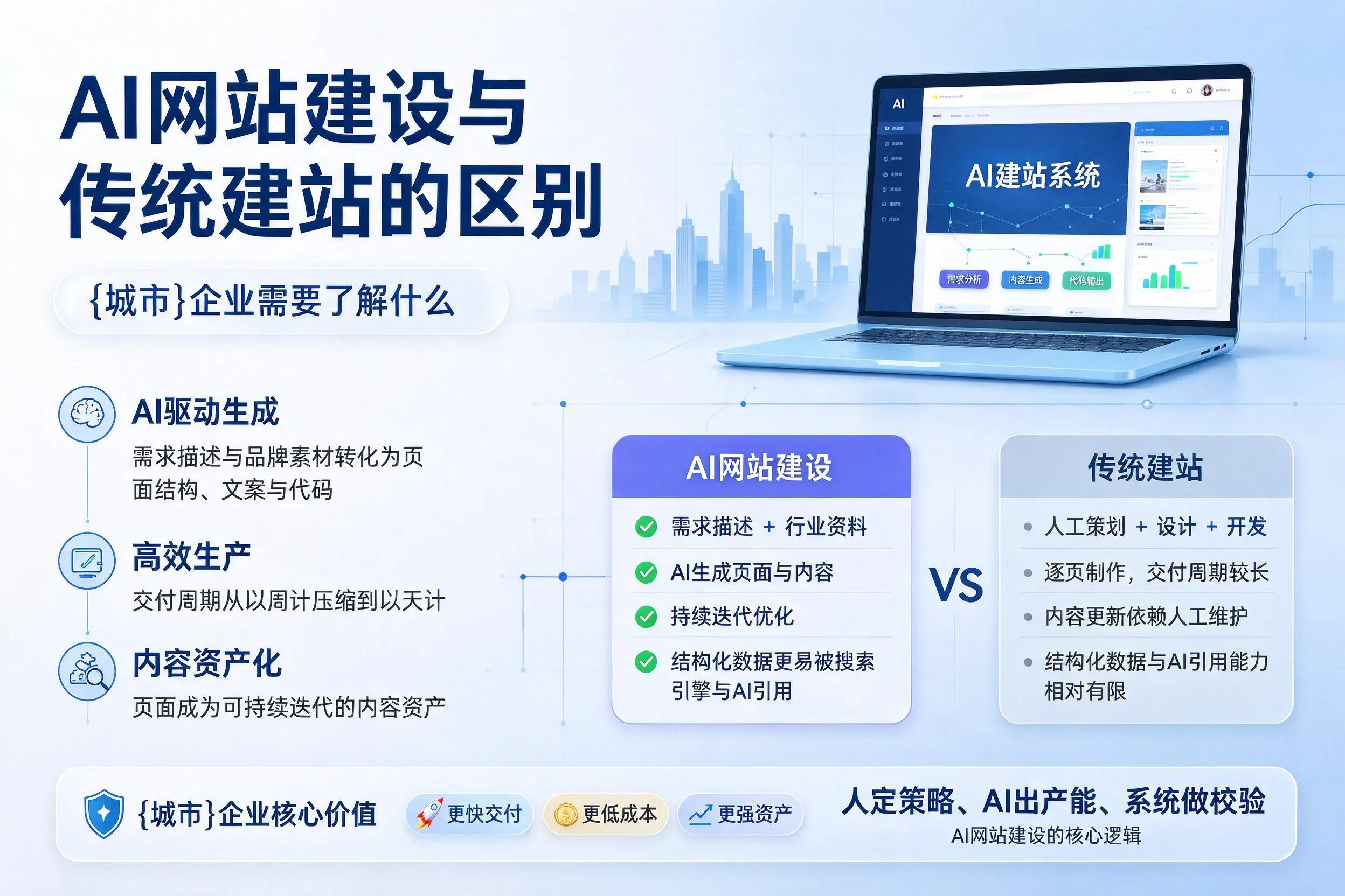 AI网站建设与传统建站的区别，铜川企业需要了解什么