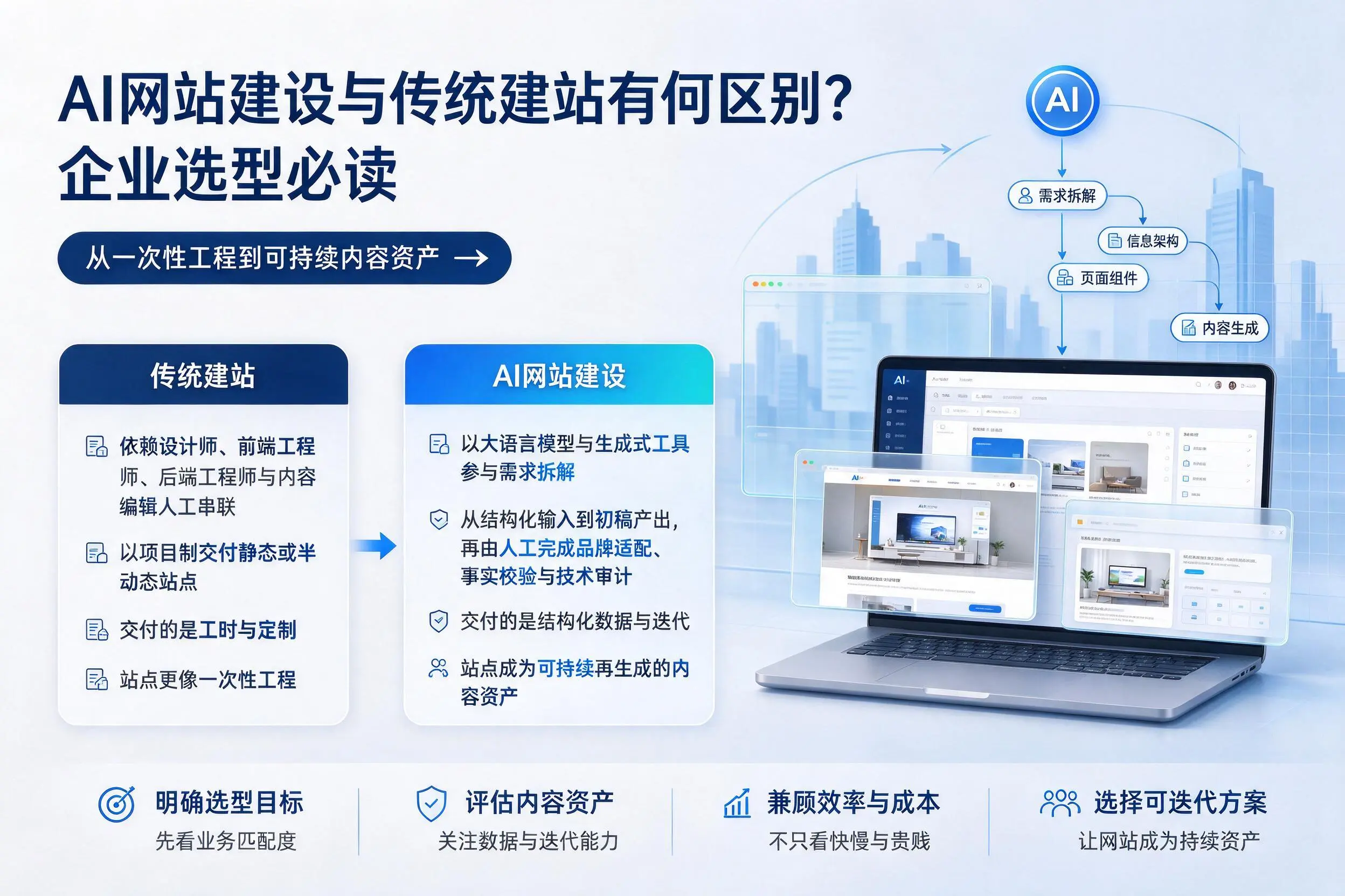 AI网站建设与传统建站有何区别？铜川企业选型必读