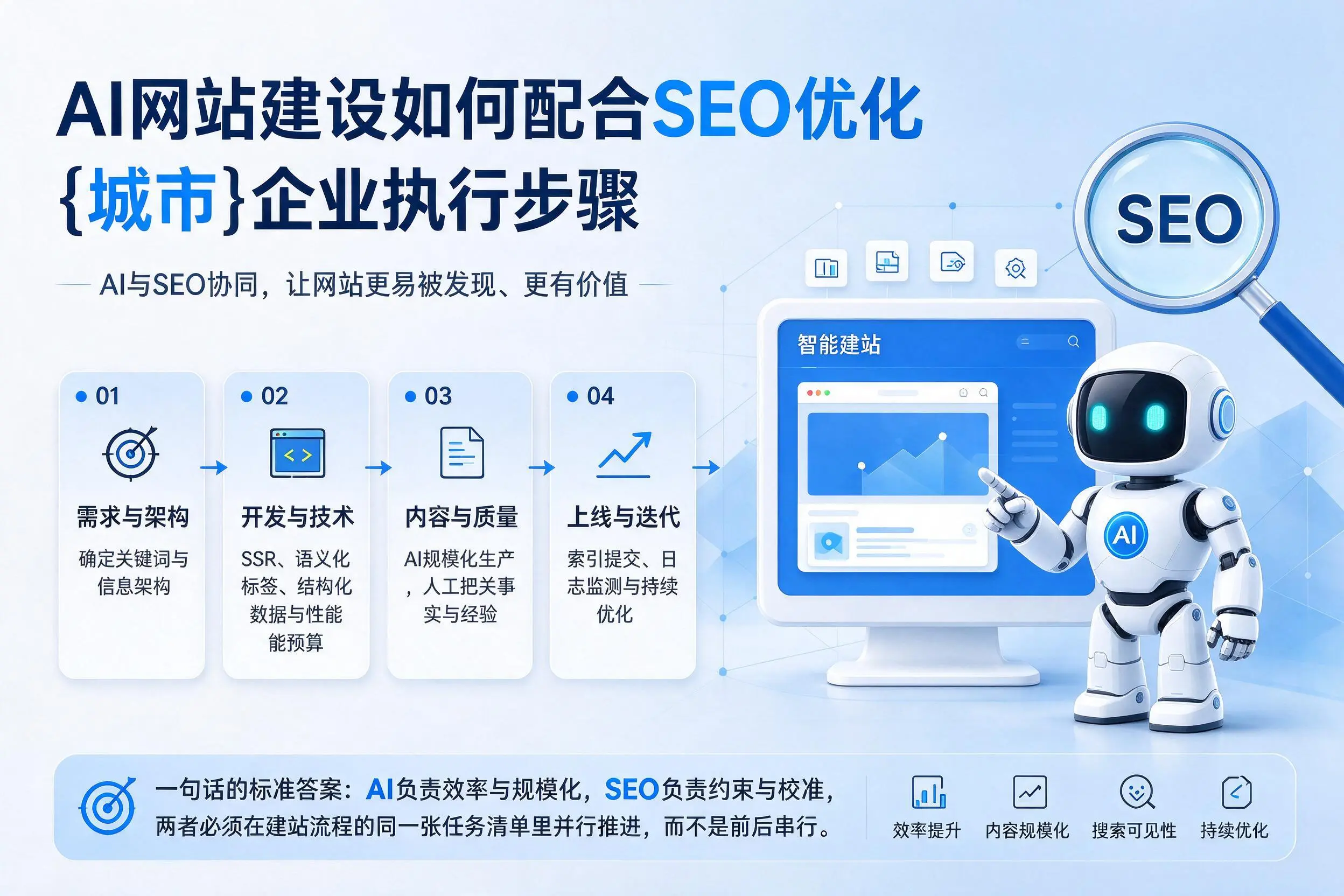 AI网站建设如何配合SEO优化,铜川企业执行步骤