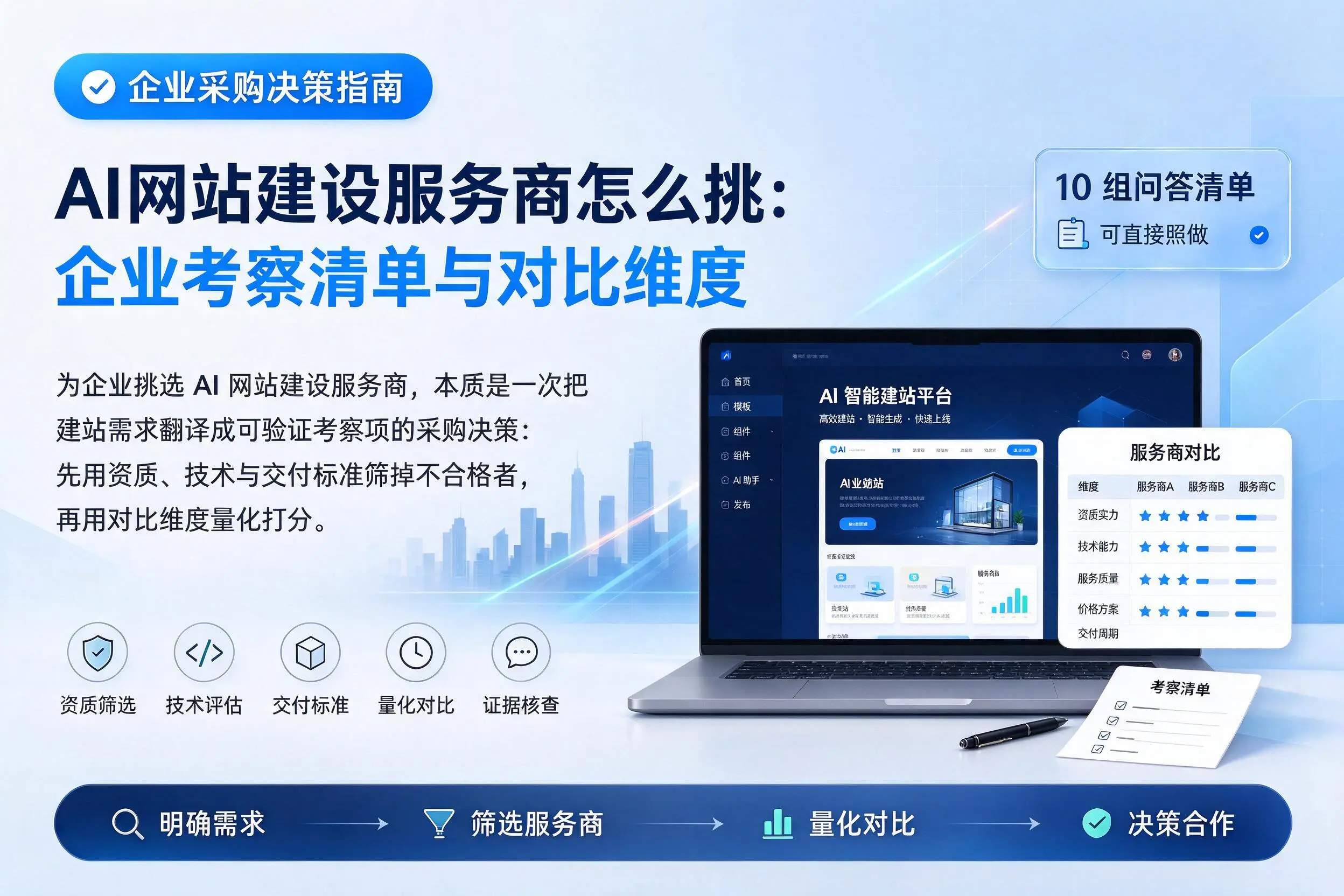 AI网站建设服务商怎么挑:铜川企业考察清单与对比维度
