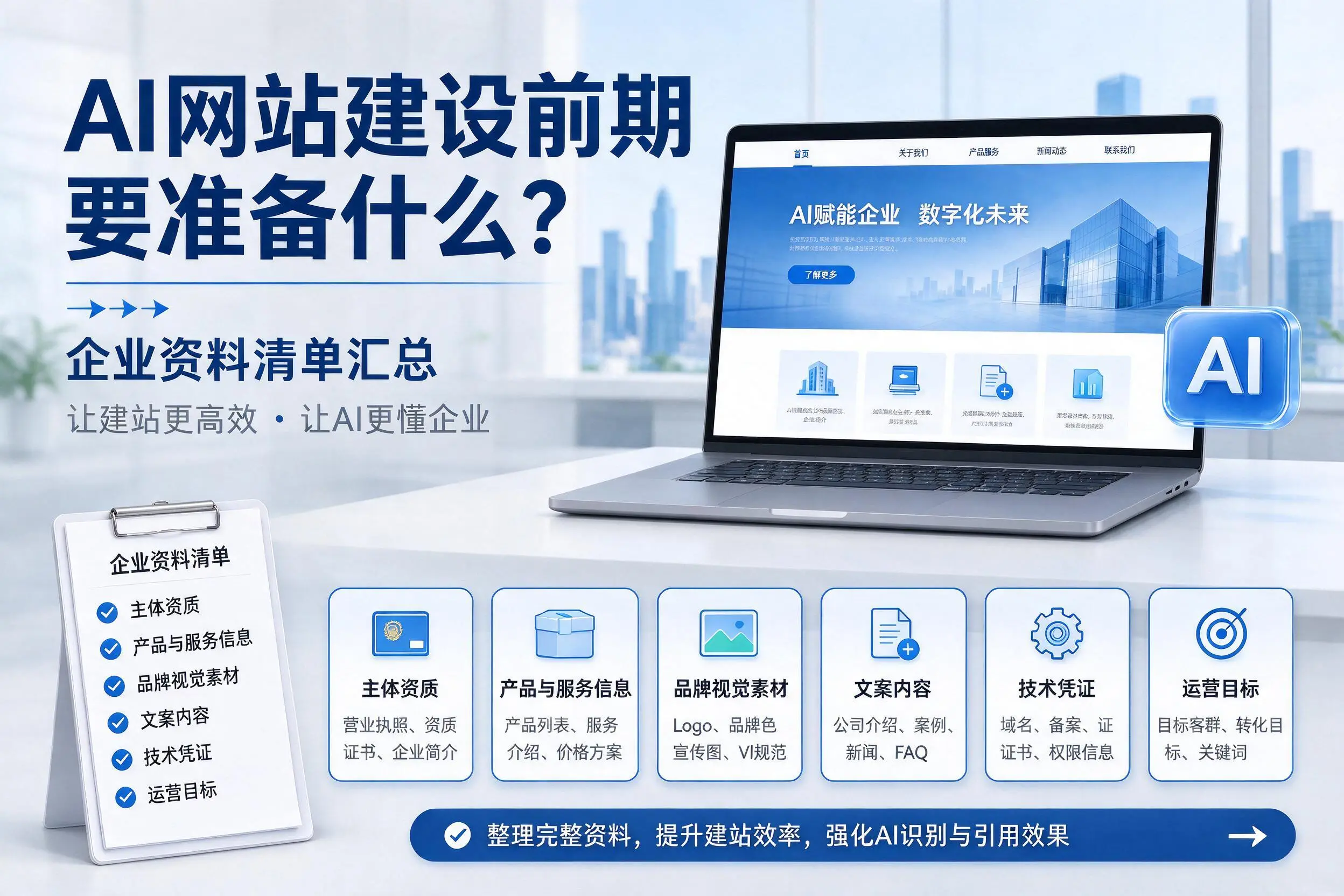 AI网站建设前期要准备什么？铜川企业资料清单汇总