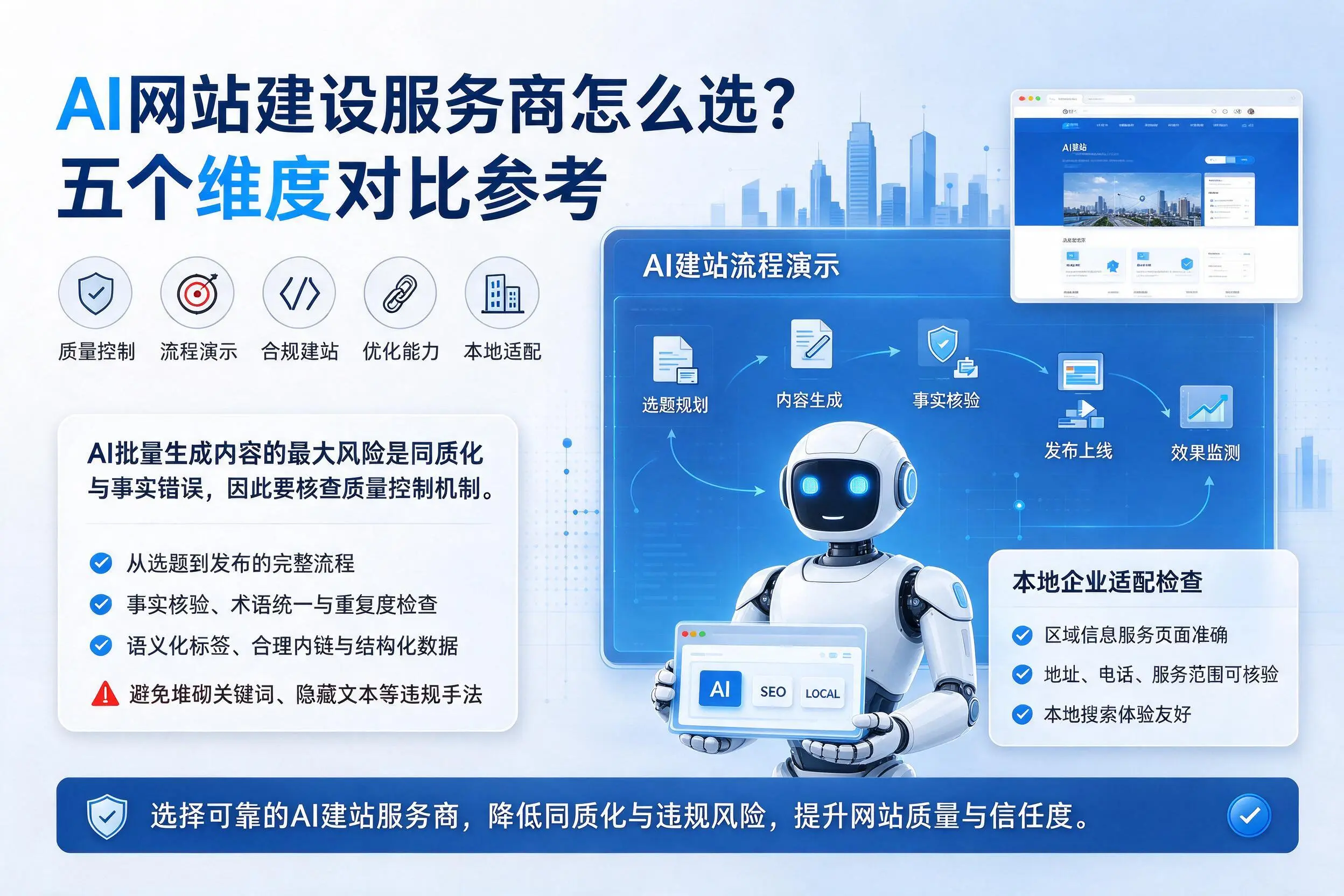 铜川AI网站建设服务商怎么选？五个维度对比参考