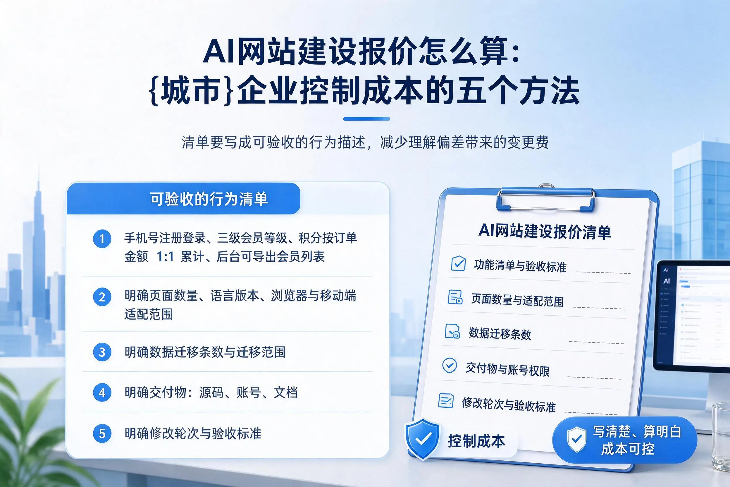 AI网站建设报价怎么算：铜川企业控制成本的五个方法